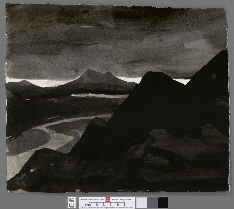 Mountain landscape in the evening