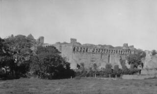 Slightly out of focus view of walls of the Bishop's Palace, St David's, Pembrokeshire.