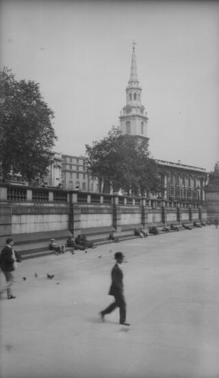 The Spire of St Martin-in-the-Fields from Trafalgar Square.