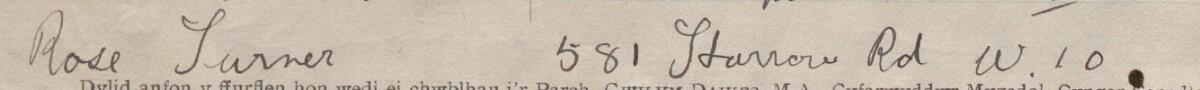 Image of Rose Turner's signature and address in the petition