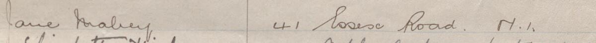 Image of Jane Mabey's signature and address in the petition