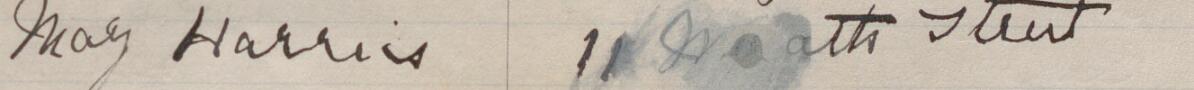 Image of May Harris's signature and address in the petition