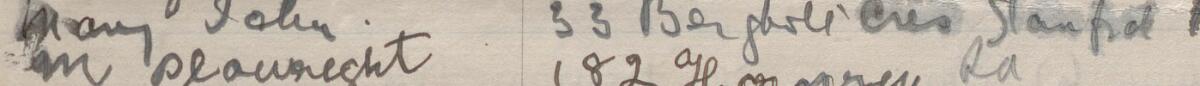 Image of M Plowright's signature and address in the petition