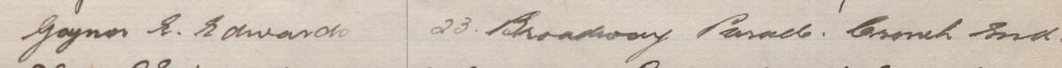 Image of Gaynor E Edwards's signature and address in the petition