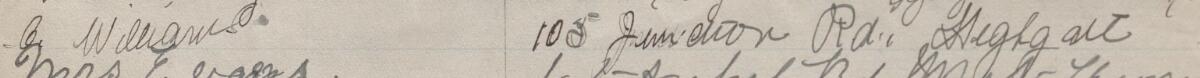 Image of E Williams's signature and address in the petition