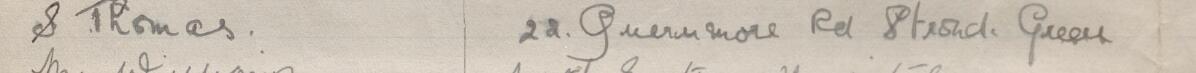 Image of S Thomas's signature and address in the petition
