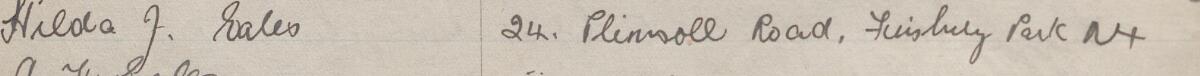 Image of Hilda J Eales's signature and address in the petition
