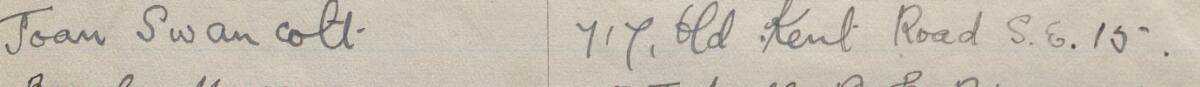 Image of Joan Swancott's signature and address in the petition