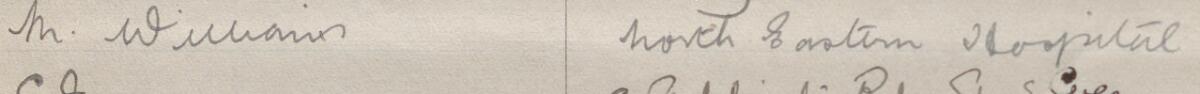 Image of M Williams's signature and address in the petition