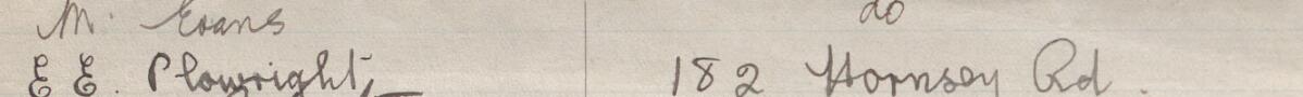 Image of E E Plowright's signature and address in the petition