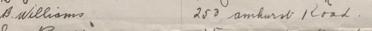 Image of B Williams's signature and address in the petition