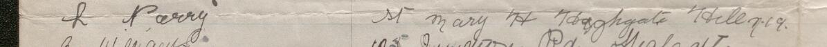 Image of L Parry's signature and address in the petition