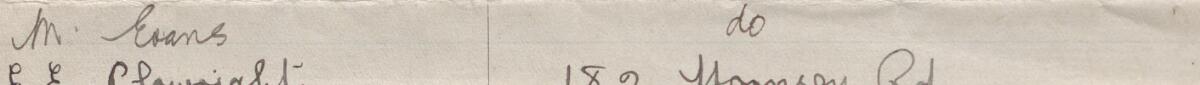 Image of M Evans's signature and address in the petition