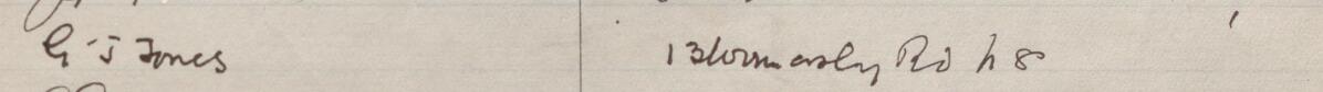 Image of G J Jones's signature and address in the petition