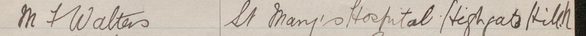 Image of M F Walters's signature and address in the petition