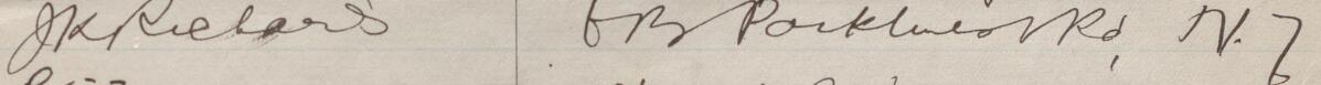 Image of J K Richards's signature and address in the petition