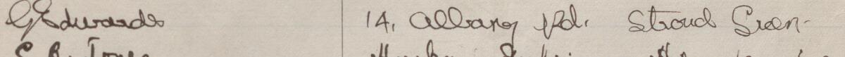 Image of G Edwards's signature and address in the petition