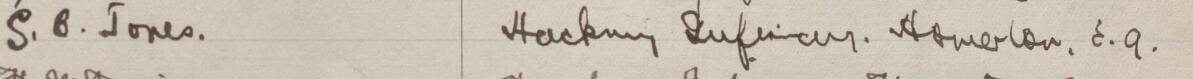 Image of S B Jones's signature and address in the petition