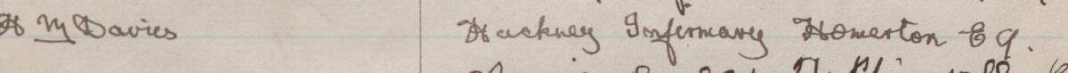 Image of H M Davies's signature and address in the petition