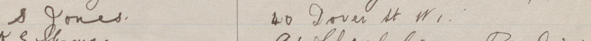 Image of S Jones's signature and address in the petition