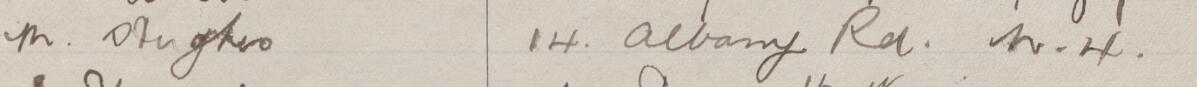 Image of M Hughes's signature and address in the petition