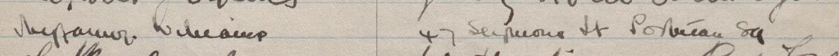Image of Myfanwy Williams's signature and address in the petition