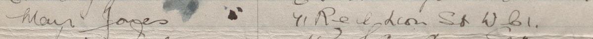 Image of Mair Jones's signature and address in the petition