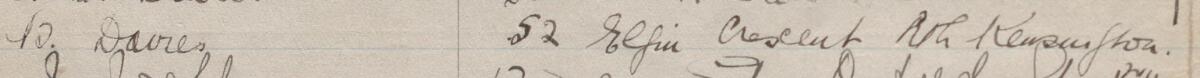 Image of W Davies's signature and address in the petition
