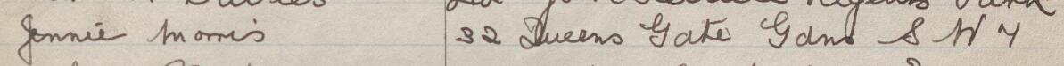 Image of Jennie Morris's signature and address in the petition
