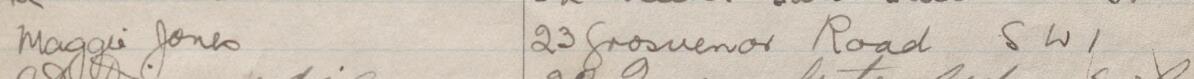 Image of Maggie Jones's signature and address in the petition