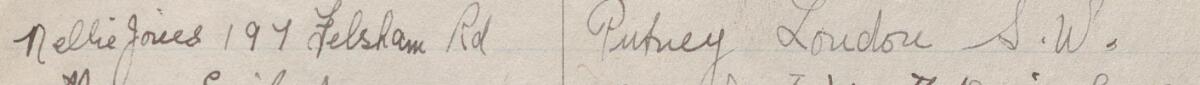 Image of Nellie Jones's signature and address in the petition