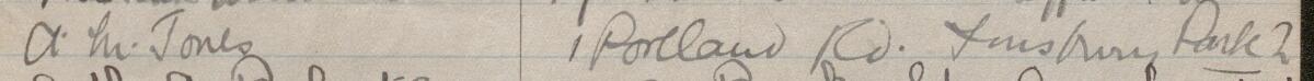 Image of A M Jones's signature and address in the petition