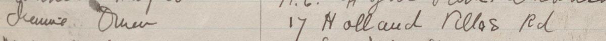 Image of Jennie Owen's signature and address in the petition
