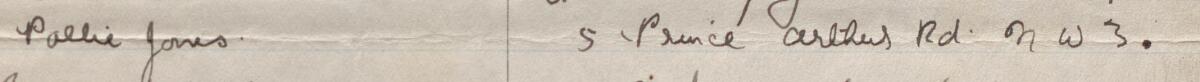 Image of Pollie Jones's signature and address in the petition