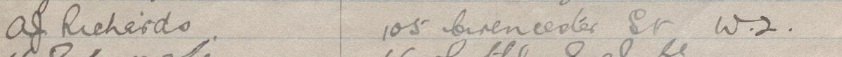 Image of A J Richards's signature and address in the petition