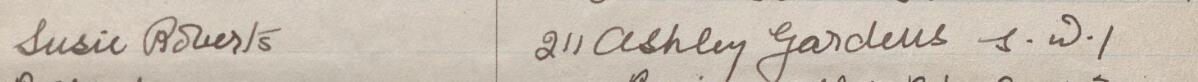 Image of Susie Roberts's signature and address in the petition