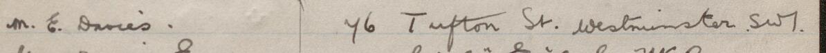 Image of M E Davies's signature and address in the petition
