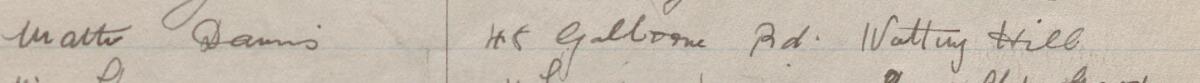 Image of Mattie Davies's signature and address in the petition