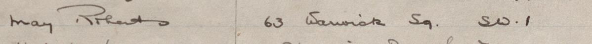 Image of May Roberts's signature and address in the petition