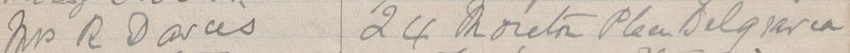 Image of Mrs R Davies's signature and address in the petition