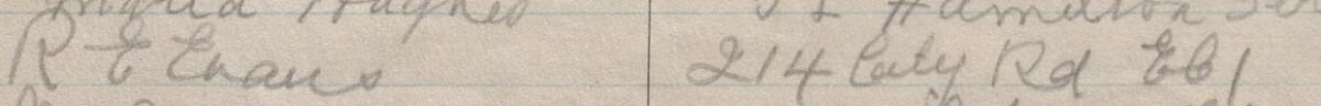 Image of R E Evans's signature and address in the petition