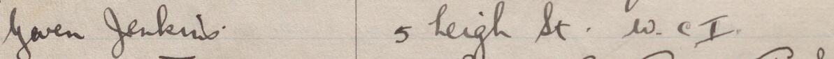 Image of Gwen Jenkins's signature and address in the petition