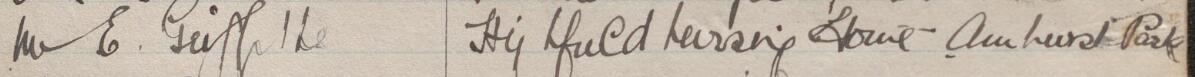 Image of M E Griffiths's signature and address in the petition