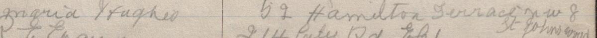Image of Maria Hughes's signature and address in the petition