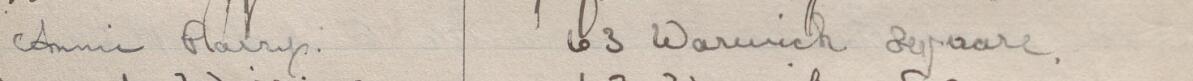 Image of Annie Parry's signature and address in the petition