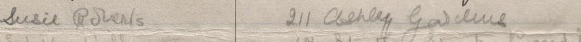 Image of Susie Roberts's signature and address in the petition