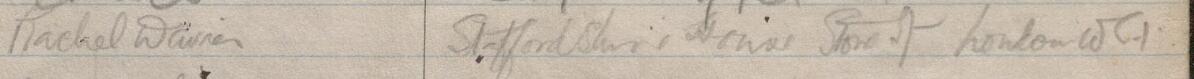 Image of Rachel Davies's signature and address in the petition