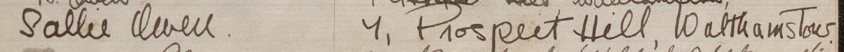 Image of Sallie Owen's signature and address in the petition