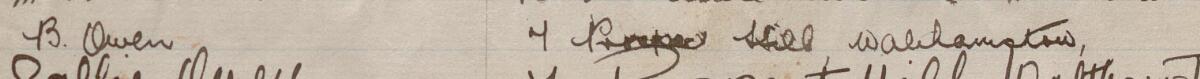 Image of B. Owen's signature and address in the petition