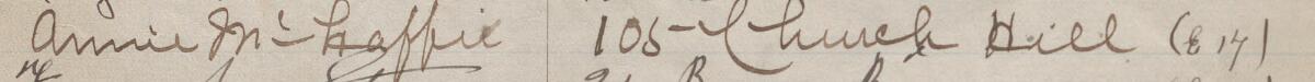 Image of Annie Mchaffie's signature and address in the petition
